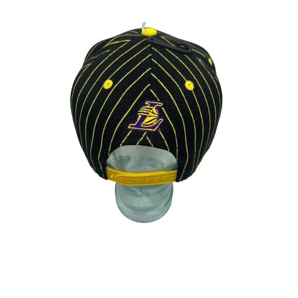 NEW Ultra Game NBA LOS ANGELES LAKERS 1948 Snapback Hat Black w/ Gold Pinstripes - Picture 5 of 9